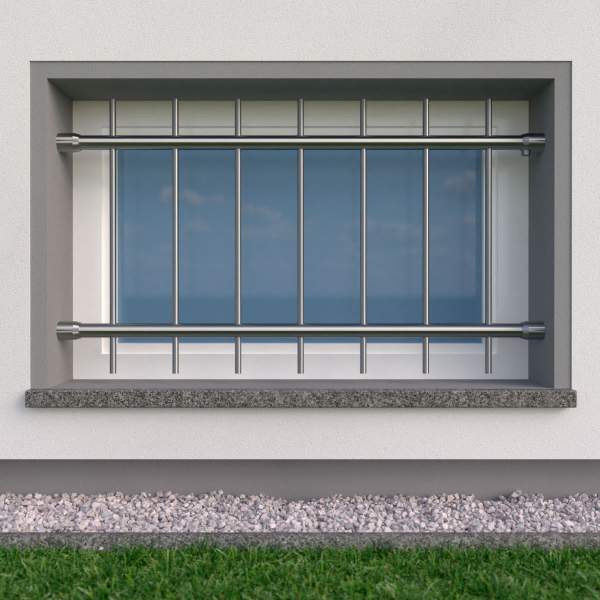 Fenstergitter abnehmbar ø 26,9 mm / Höhe 500 - 899 mm / 2 Gurte